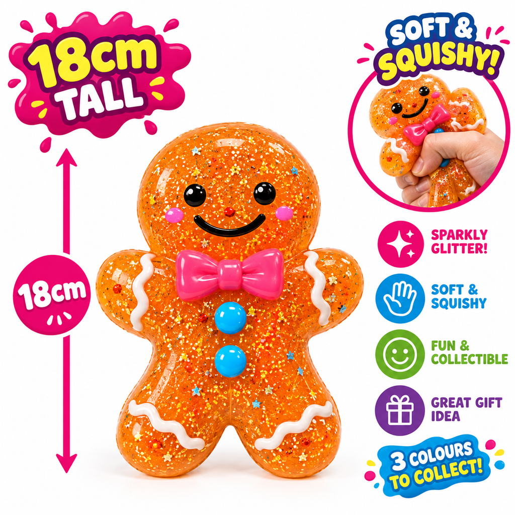 KTL Large Squishy Gingerbread People – 18cm Soft & Squishy Toy